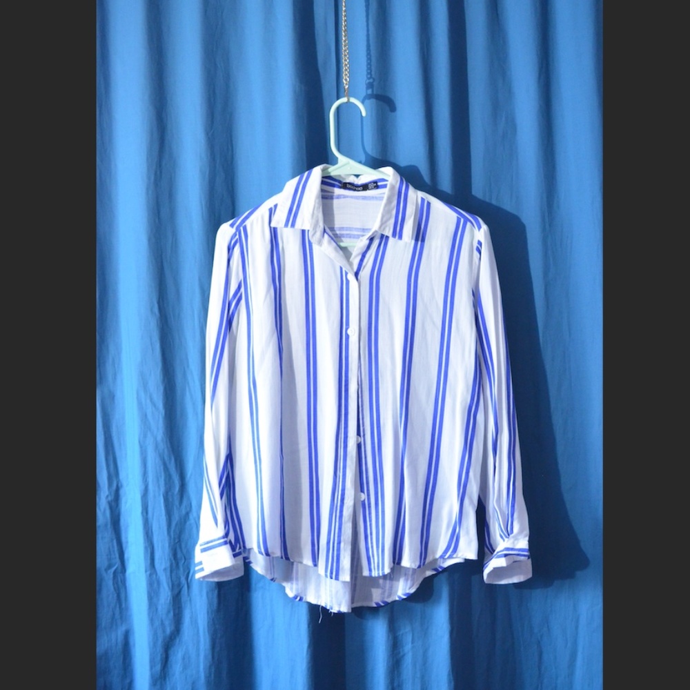 Blue & White Relax Fit Blouse